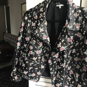 Rebecca Minkoff Wes Moto Leather Jacket Floral